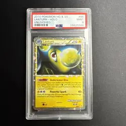 2010 POKEMON HEARTGOLD & SOULSILVER UNLEASHED #86 LANTURN-HOLO PSA 9 - Image 1