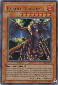 Heavily Played Tyrant Dragon - LOD-034 - Ultra Rare - Unlimited Edition - YuGiOh - Image 1