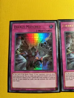 2X Evenly Matched - DUPO-EN099 - Ultra Rare - 1st Edition NM YuGiOh! Duel Power - Image 2