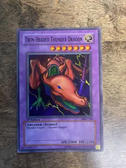 Twin-Headed Thunder Dragon MRD-120 Super Rare 1st Edition Holo Yugioh - Image 1