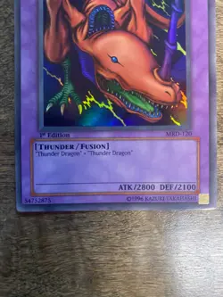 Twin-Headed Thunder Dragon MRD-120 Super Rare 1st Edition Holo Yugioh - Image 3