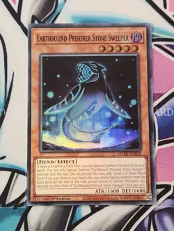 YU-GI-OH Earthbound Prisoner Stone Sweeper MZMI-EN028 Super Rare 1st Edition - Image 1