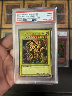 2003 Egyptian God Obelisk Slifer Ra GBI Ultra Rare Game Promo PSA 9 Set - Image 2