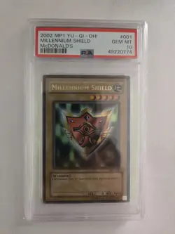 2002 Yu-GI-Oh! McDonald’s Promo Millennium Shield MP1-001 Ultra PSA 10 GEM MINT! - Image 1