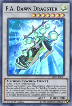 Yugioh! LP F.A. Dawn Dragster - MP19-EN061 - Super Rare - 1st Edition Lightly Pl - Image 1