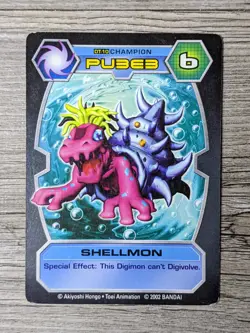 Title: Digimon D-Tector Shellmon PUBE3 DT-10 Champion Card 2002 Bandai - Image 1