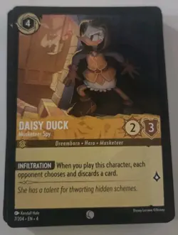 7/204 DAISY DUCK MUSKETEER SPY URSULAS RETURN COMMON DISNEY LORCANA CARD - Image 1