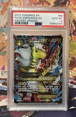 PSA 10 Pokemon Card M Ampharos EX Full Art 88/98 Ancient Origins GEM MINT - Image 1