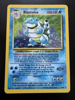 Pokemon TCG Base Set Blastoise Holo Rare Card 2/102 LP+/NM - Image 1