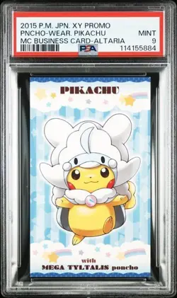 PSA 9 Pokemon Card Poncho Pikachu Altaria Pokemon Business Card 2015 Japanese - Image 2