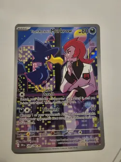 Pokemon TCG Destined Rivals Team Rockets Murkrow Card 200/182 IR MINT CONDITION - Image 1