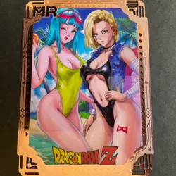 Goddess Story Gold METAL Card - Serial Number #/200! Android 18 Bikini Dragon - Image 1