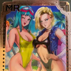 Goddess Story Gold METAL Card - Serial Number #/200! Android 18 Bikini Dragon - Image 3