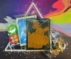 Pokemon TCG Shining Fates Eevee VMAX Card Sleeves and Dice New Sealed - Image 1