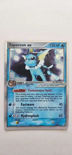Vaporeon EX 110/113 - Ex Delta Species 2005 Ultra Rare Pokemon Card MP Crease - Image 1