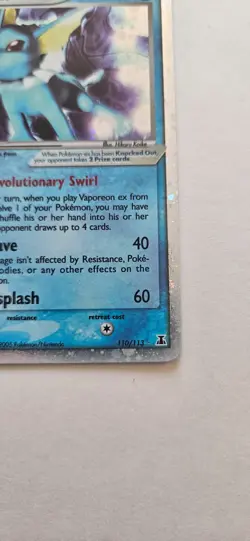 Vaporeon EX 110/113 - Ex Delta Species 2005 Ultra Rare Pokemon Card MP Crease - Image 5