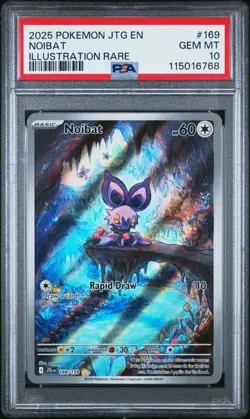 Noibat Illustration Rare Pokemon TCG Card #169/159 Sv09: Journey Together PSA 10 - Image 1