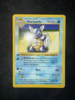 Pokemon Wartortle Card 42/102 Base Set Holo Rare - Image 1