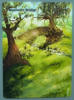 Hand-painted MTG alter | Mosswort Bridge | textless NOX altered art - Image 1