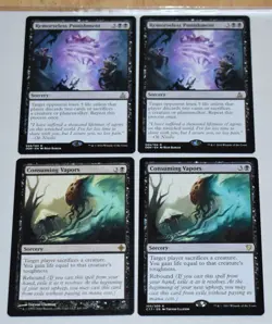 4x MTG Rare Sorcery Remorseless Punishment & Consuming Vapors - Image 1