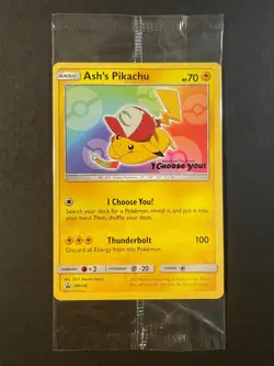 Pokemon Ash's Pikachu SM108 I Choose You Movie Black Star Promo SEALED - Image 1