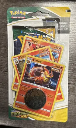Pokemon TCG Evolving Skies Checklane Blister Pack with EMBOAR Promo SEALED - Image 1