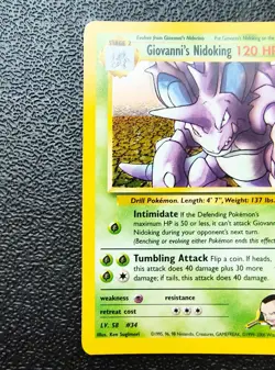 Pokemon Giovanni's Nidoking 7/132 Gym Challenge English Holo - NM - Image 4