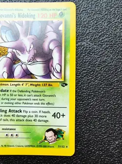 Pokemon Giovanni's Nidoking 7/132 Gym Challenge English Holo - NM - Image 5