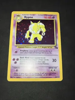 1999 Pokemon Fossil Unlimited Holo Near Mint Hypno 8/62 - Image 4