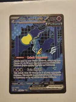 POKEMON S&V PRISMATIC EVOLUTIONS 158/131 IRON CROWN EX SPECIAL ILLUSTRATION RARE - Image 1