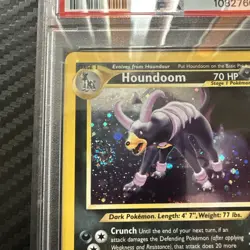 2001 Pokemon Neo Discovery Houndoom Holo 4/75 Unlimited PSA 7 NM SWIRL - Image 2
