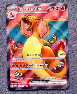 Charizard EX 183/165 Full Art Holo Rare Scarlet & Violet 151 NM Pokemon TCG - Image 1
