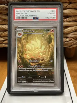 2023 POKEMON OBF EN-OBSIDIAN FLAMES ILLUSTRATION RARE #199 NINETALES PSA 10 - Image 1