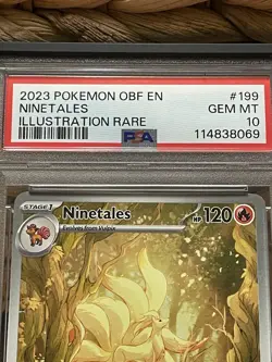 2023 POKEMON OBF EN-OBSIDIAN FLAMES ILLUSTRATION RARE #199 NINETALES PSA 10 - Image 5