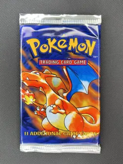 SEALED 1999 Pokemon Base Set Unlimited Booster Pack - Charizard Artwork (20.7g) - Image 1