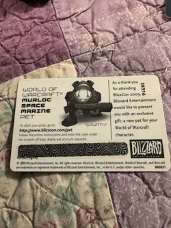 World Warcraft BlizzCon Grunty Murloc pet Loot Card UNUSED & polar bear mount - Image 2