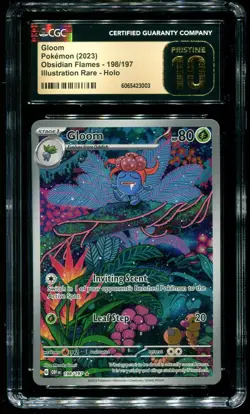 CGC Pristine 10 Gloom Illustration Rare Obsidian Flames 2023 Pokemon Card #198 - Image 1