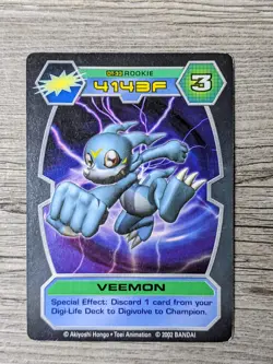 Digimon D-Tector Veemon 4143F DT-33 Rookie Card 2002 Bandai - Image 1
