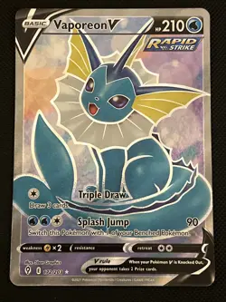 Vaporeon V 172/203 Holo - Evolving Skies SWSH07 - Pokemon Trading Card Game - NM - Image 1