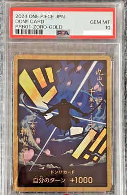 PSA 10 One Piece Don!! Card Roronoa Zoro Super Parallel JPN Gold Frame - Image 1