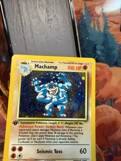 Machamp 8/102 Base Set Holo 1st Edition Cosmos Holo Rare 1999 Pokemon TCG Card - Image 4