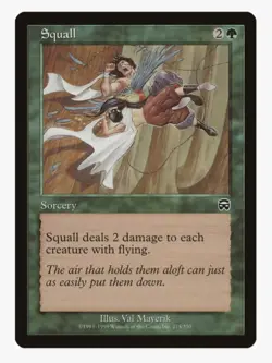 Squall #275 Mercadian Masques (MMQ) Magic Card in Protective Sleeve - Image 1