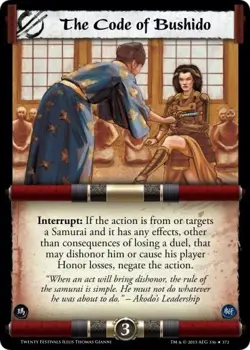 Legend of the Five Rings Four Winds Card Gold Edition - The Code of Bushido Foi - Image 1