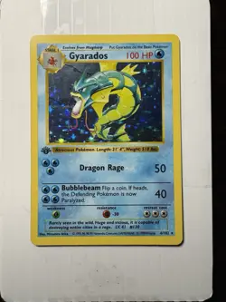 Gyarados First Edition Base Set Shadowless Holo Rare Pokemon Card 6/102 NM - Image 1