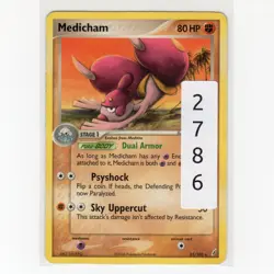 Pokemon TCG Medicham 25/100 EX Crystal Guardians Regular Rare Card EN-HP 2006 - Image 3