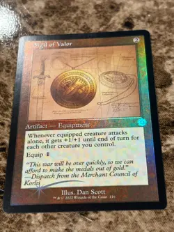 SIGIL OF VALOR Magic MTG The Brothers War Retro Schematic Foil - Image 1