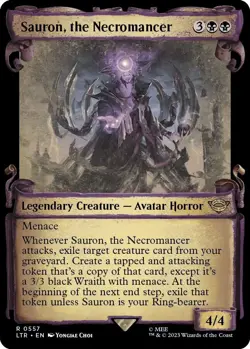 MTG Sauron, the Necromancer 557 Rare Showcase Scrolls The Lord of the Rings - Image 1