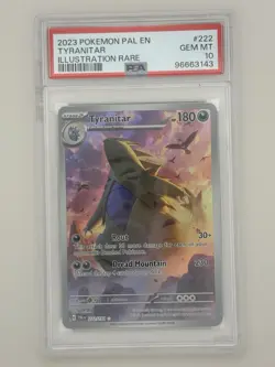 Pokemon Tyranitar 222 Paldea Evolved 222/193 Illustration Rare Gem MINT PSA 10 - Image 1