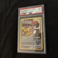2019 POKEMON SUN & MOON COSMIC ECLIPSE SECRET #241 FULL ART/PIKACHU PSA 9 - Image 3