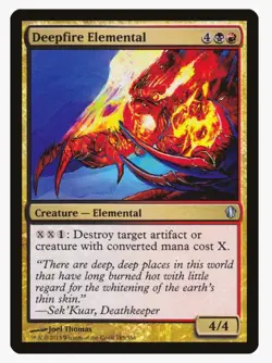 Deepfire Elemental #185 C13 Magic Card in a Protective Sleeve - Image 1